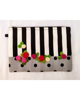 Happy Threads Pretty Cotton Storage Pouch (Grey) Happy Threads Pretty Cotton Storage Pouch (Grey)